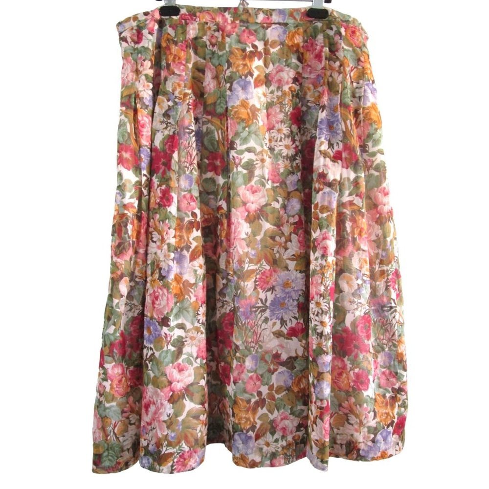 Ramsay of Dublin Floral Knife Pleat Skirt Lined Made in Ireland Large GUC